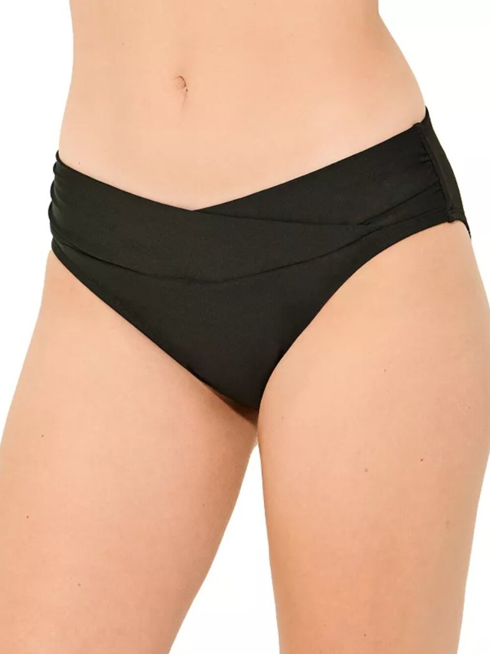 Women's Freshwater Twist Sash Hipster Swim Bottoms, Size: XXL, Black